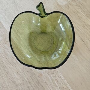 Vintage Hazel-Atlas Green Glass Apple Bowl